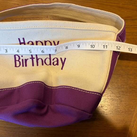 Lands End Happy Birthday Canvas Basket Tote - EUC - Rare Find! - Picture 5 of 6
